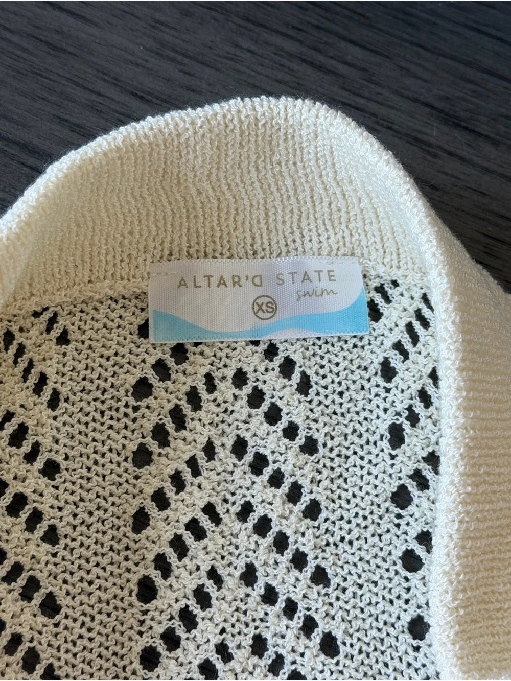 Altar'd State Cream Knit Eyelet Pencil Skirt